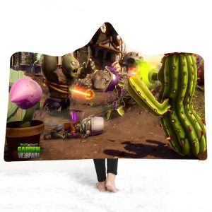Game Plants VS Zombies Soft Fleece Hooded Blanket