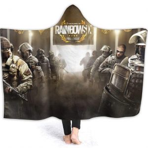 Game Rainbow Six Siege Pilling Proof Flannel Hooded Blanket