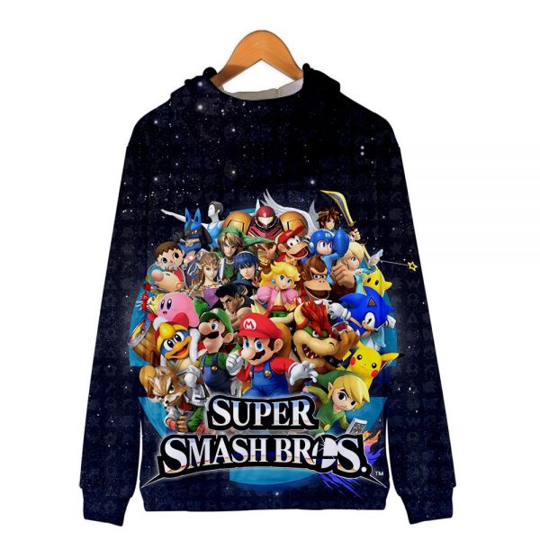 Games Super Mario Hoodies - Super Smash Bros 3D Hoodie Outerwear