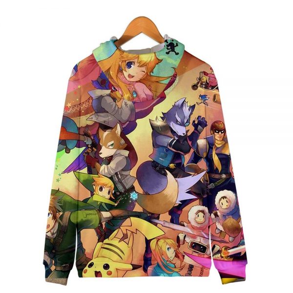 Games Super Mario Hoodies - Super Smash Bros 3D Hoodie Outerwear