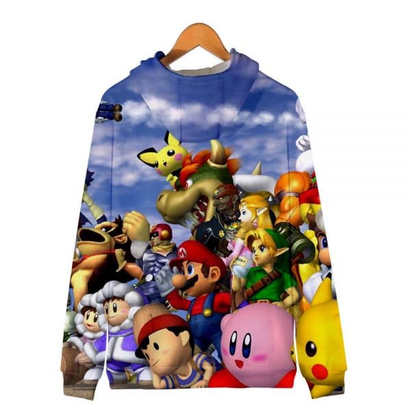 Games Super Mario Hoodies - Super Smash Bros 3D Hoodie Outerwear