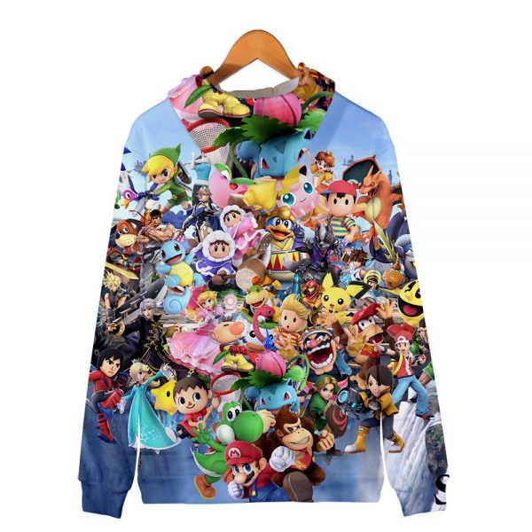Games Super Mario Hoodies - Super Smash Bros 3D Hoodie Outerwear