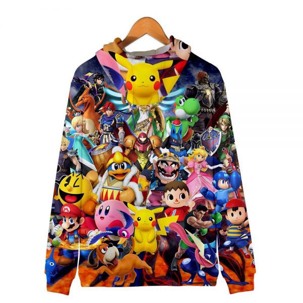 Games Super Mario Hoodies - Super Smash Bros 3D Hoodie Outerwear