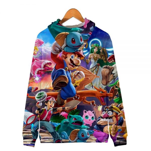 Games Super Mario Hoodies - Super Smash Bros 3D Hoodie Outerwear