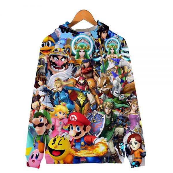 Games Super Mario Hoodies - Super Smash Bros 3D Hoodie Outerwear