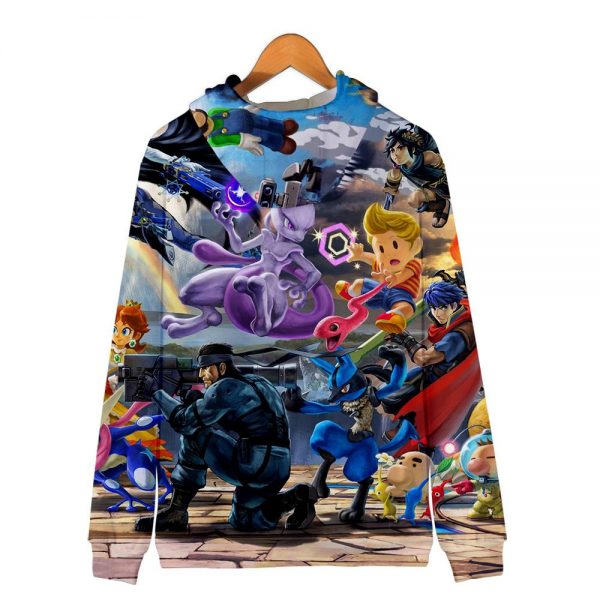 Games Super Mario Hoodies - Super Smash Bros 3D Hoodie Outerwear