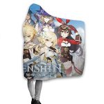 Genshin Impact Hooded Blanket - 3D Print Thick Blanket for Kids Teens Adults