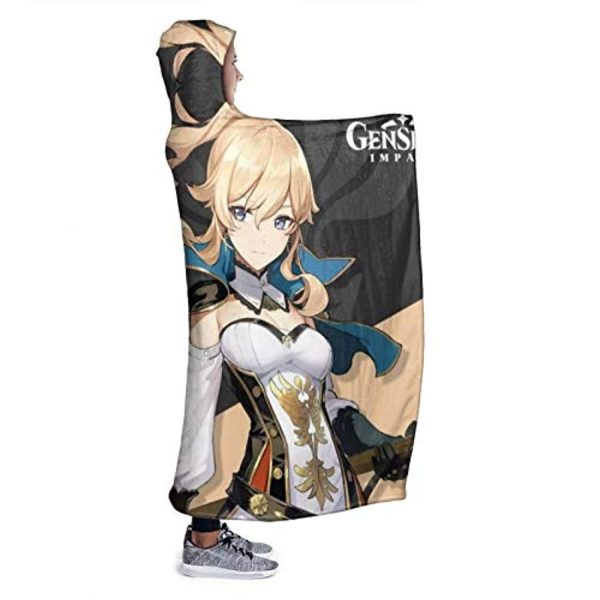 Genshin Impact Hooded Blanket - 3D Print Thick Blanket for Kids Teens Adults
