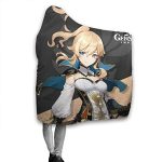 Genshin Impact Hooded Blanket - 3D Print Thick Blanket for Kids Teens Adults