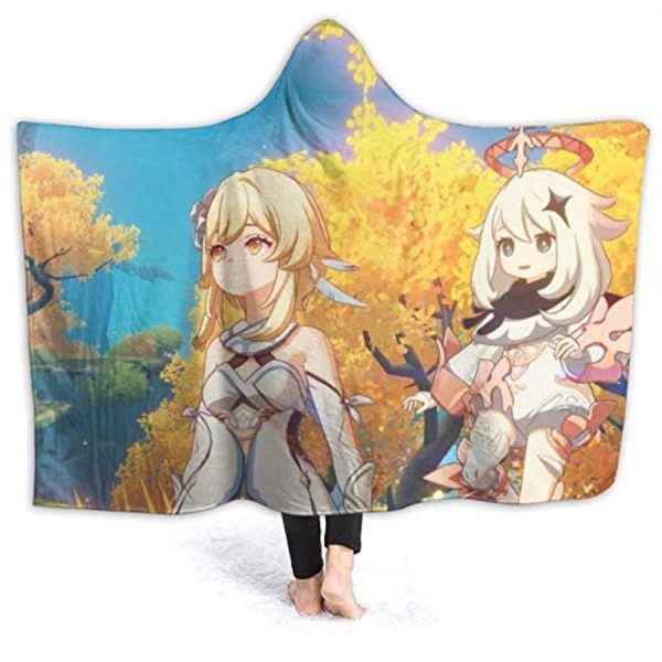 Genshin Impact Hooded Blanket - 3D Print Thick Blanket for Kids Teens Adults