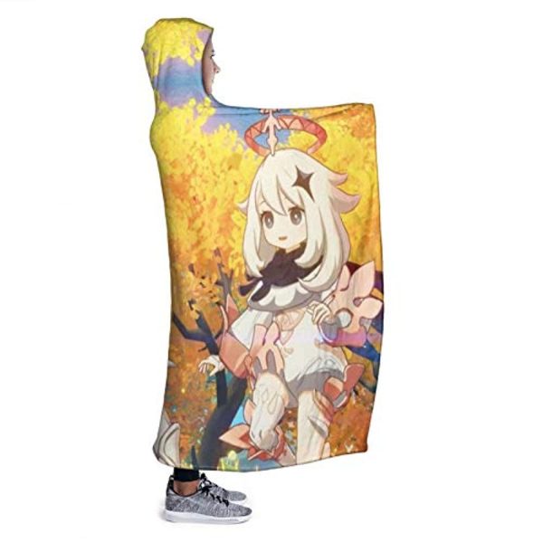Genshin Impact Hooded Blanket - 3D Print Thick Blanket for Kids Teens Adults