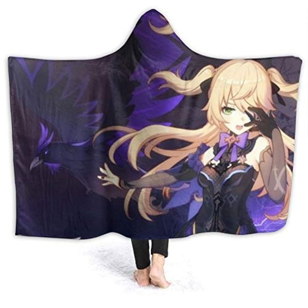 Genshin Impact Hooded Blanket - 3D Print Thick Blanket for Kids Teens Adults