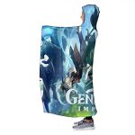 Genshin Impact Hooded Blanket - 3D Print Thick Blanket for Kids Teens Adults