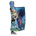 Genshin Impact Hooded Blanket - 3D Print Thick Blanket for Kids Teens Adults