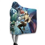 Genshin Impact Hooded Blanket - 3D Print Thick Blanket for Kids Teens Adults