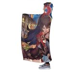 Genshin Impact Hooded Blanket - 3D Print Thick Blanket for Kids Teens Adults