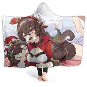 Genshin Impact Hooded Blanket - 3D Print Thick Blanket for Kids Teens Adults