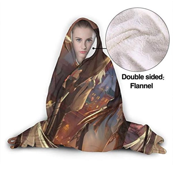 Genshin Impact Hooded Blanket - 3D Print Thick Blanket for Kids Teens Adults