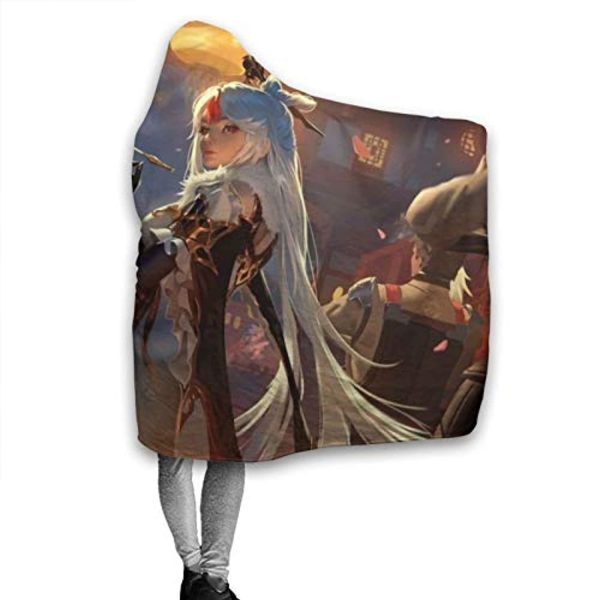 Genshin Impact Hooded Blanket - 3D Print Thick Blanket for Kids Teens Adults