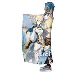 Genshin Impact Hooded Blanket - 3D Print Thick Blanket for Kids Teens Adults