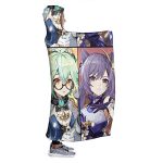 Genshin Impact Hooded Blanket - 3D Print Thick Blanket for Kids Teens Adults