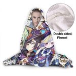 Genshin Impact Hooded Blanket - 3D Print Thick Blanket for Kids Teens Adults