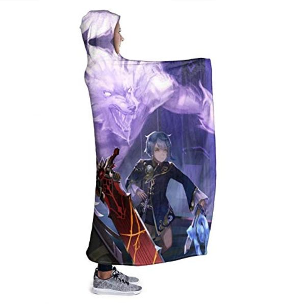 Genshin ImPact Hooded Blanket - Cozy Thick Hooded Blanket