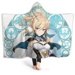 Genshin ImPact Hooded Blanket - Jean Cozy Thick Hooded Blanket