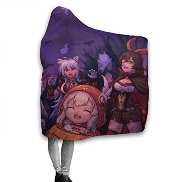Genshin ImPact Hooded Blanket - Lisa Kaeya Jean Amber Cozy Thick Hooded Blanket