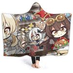 Genshin ImPact Hooded Blanket - Lisa Kaeya Jean Amber Cozy Thick Hooded Blanket