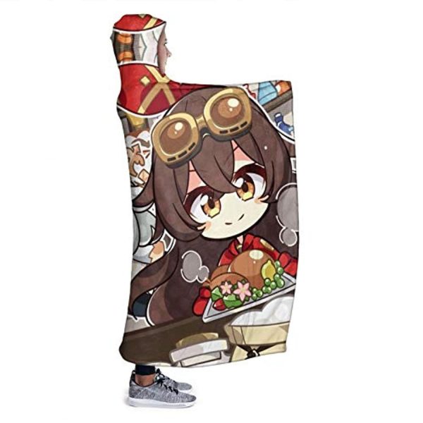 Genshin ImPact Hooded Blanket - Lisa Kaeya Jean Amber Cozy Thick Hooded Blanket