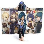 Genshin ImPact Hooded Blanket - Lisa Kaeya Jean Amber Cozy Thick Hooded Blanket