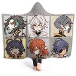 Genshin ImPact Hooded Blanket - Lisa Kaeya Jean Amber Cozy Thick Hooded Blanket