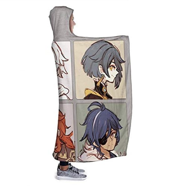 Genshin ImPact Hooded Blanket - Lisa Kaeya Jean Amber Cozy Thick Hooded Blanket
