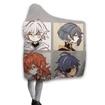 Genshin ImPact Hooded Blanket - Lisa Kaeya Jean Amber Cozy Thick Hooded Blanket