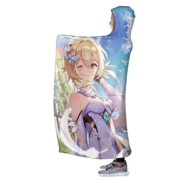 Genshin ImPact Hooded Blanket - Lisa Kaeya Jean Amber Cozy Thick Hooded Blanket