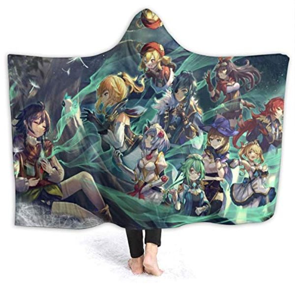 Genshin ImPact Hooded Blanket - Lisa Kaeya Jean Amber Cozy Thick Hooded Blanket