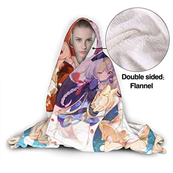 Genshin ImPact Hooded Blanket - Lisa Kaeya Jean Amber Cozy Thick Hooded Blanket