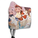 Genshin ImPact Hooded Blanket - Lisa Kaeya Jean Amber Cozy Thick Hooded Blanket