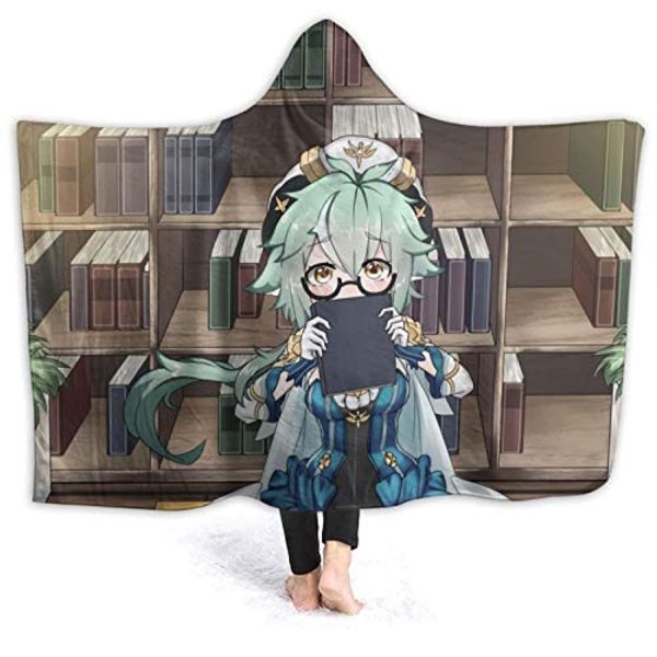 Genshin ImPact Hooded Blanket - Sucrose Cozy Thick Hooded Blanket