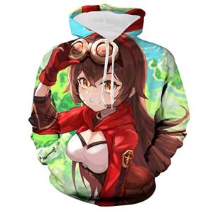 Genshin Impact Hoodies - Amber 3D Game Pullover Hooded Sweatshirt