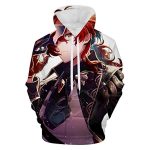 Genshin Impact Hoodies - Diluc 3D Game Pullover Hooded Sweatshirt
