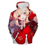 Genshin Impact Hoodies - Klee Cute 3D Game Pullover Hooded Sweatshirt