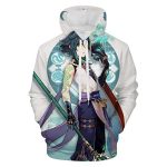 Genshin Impact Hoodies - Xiao 3D Game Pullover Hooded Sweatshirt