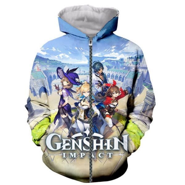 Genshin Impact Long Sleeves 3D Print Hoodies Sweatshirt