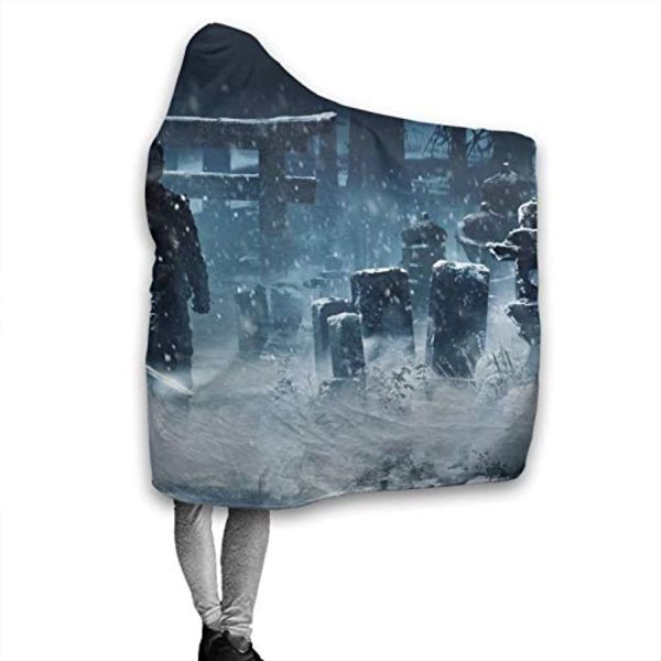 Ghost of Tsushima Hooded Blanket - Wearable Hooded Flannel Fleece Blanket
