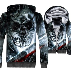 Ghost Rider Jackets - Ghost Rider Series Black Skull Super Cool Terror 3D Fleece Jacket