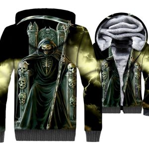 Ghost Rider Jackets - Ghost Rider Series Night Magic Skull Super Cool 3D Fleece Jacket