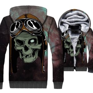 Ghost Rider Jackets - Ghost Rider Series Pilot Skull Super Cool 3D Fleece Jacket
