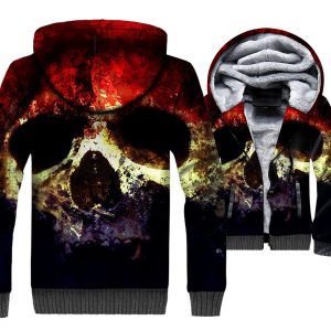 Ghost Rider Jackets - Ghost Rider Series Scarlet Skull Super Cool 3D Fleece Jacket